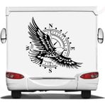 Sticker Usta Pusula Offroad Kartal Kamp Karavan Araba Sticker Q16 Siyah 100x100 Cm 45 x 45 cm stickerusta40ec464b-58f-45x45