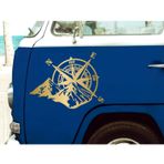 Sticker Usta Pusula ve Dağ Sticker - 4x4 Off Road Pickup - 00268 Altın 30X23 CM