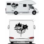 Sticker Usta Pusula ve Karavan Sticker, Kamp Kampçı Doğa, 02518 Siyah 80x80 Cm 100 x 100 cm StickerDizayn84a0ff91-ec2-100x100