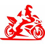 Sticker Usta Racing Motosiklet Silüet Sticker Kırmızı 40x31 Cm,