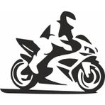 Sticker Usta Racing Motosiklet Silüet Sticker Siyah 10x8 Cm