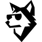 Sticker Usta Reysa Tasarım Gözlüklü Kurt Kafası Kırmızı 17X17 cm Siyah 17x17