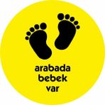 Sticker Usta Sarı 10x10 cm Arabada Bebek Var