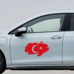 Sticker Usta Sönmez Sticker Sticker - Türk Bayrağı Sticker Kırmızı 40cm X 20cm