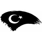 Sticker Usta Türk Bayrağı Araba Oto Motosiklet Karavan 4x4 Sticker 00786 - 15x7,5 Cm - Siyah