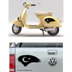Sticker Usta Türk Bayrağı Araba Oto Motosiklet Karavan 4x4 Sticker 00786 - 99x49 Cm - Siyah