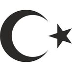 Sticker Usta Türk Bayrağı Ay Yıldız 00323 Siyah 12 x 8,5 cm
