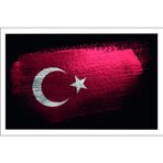Sticker Usta Türk Bayrağı Ay Yıldız Sticker 00935 Siyah - Kırmızı 15 x 9,5 cm
