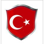 Sticker Usta Türk Bayrağı Ay Yıldız Sticker 00938 Beyaz - Kırmızı 25 x 23 cm