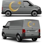Sticker Usta Türk Bayrağı Ay Yıldız Sticker Araba Oto Motosiklet Karavan Sticker 00323 - 20x15 Cm - Altın