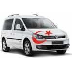 Sticker Usta Türk Bayrağı Ay Yıldız Sticker Araba Oto Motosiklet Karavan Sticker 00323 - 25x18 Cm - Kırmızı