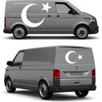 Sticker Usta Türk Bayrağı Ay Yıldız Sticker Araba Oto Motosiklet Karavan Sticker 00323 - 80x58 Cm - Beyaz