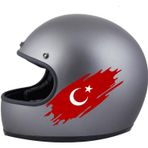 Sticker Usta Türk Bayragı Ay Yıldız Yırtıklı Paçalı Türk Bayrağı Türk Bayrak Sticker 00362 Kırmızı 20x8 Cm