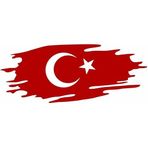 Sticker Usta Türk Bayragı Ay Yıldız Yırtıklı Paçalı Türk Bayrağı Türk Bayrak Sticker 00362 Kırmızı 40x16 Cm