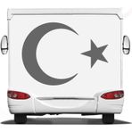 Sticker Usta Türk Bayrağı Sticker 00323 Gri 80x58 Cm