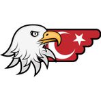 Sticker Usta Türk Bayrağı ve Kartal Sticker 00727 Renkli 38 x 19 cm