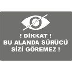 Sticker Usta Uzun Tuning Kör Nokta Uyarı Stickeri Beyaz 70 x 36 cm