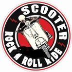 Sticker Usta Vespa - Scooter - Rock - Ride Sticker - 14196 Renkli 45 x 45 cm 141961010-45x45