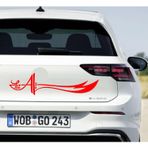 Sticker Usta Zülfikar Hz. Ali Alevi Sticker Araba Oto Motosiklet Karavan Etiket 01553 - 100x25 Cm - Kırmızı