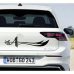 Sticker Usta Zülfikar Hz. Ali Alevi Sticker Araba Oto Motosiklet Karavan Etiket 01553 - 80x20 Cm - Siyah