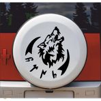 Sticker Usta(22404) Kurt ve Göktürkçe Türk Yazısı Gökbörü Sticker - 00758 Siyah 50x43 Cm