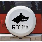 Sticker Usta(23210) Kurt ve Göktrkçe Türk Sticker - 00261 Siyah 100x91 CM