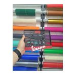 Sticker Works Vespa Motor Plakalık ( KIRMIZI ZEMİN BEYAZ YAZI )