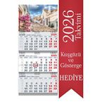 StickerArt 2026 Büyük Boy Gemici Takvimi Denizci Duvar Takvimi Gri Renk 33x77,5 cm