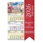 StickerArt 2026 Büyük Boy Gemici Takvimi Denizci Duvar Takvimi Sarı Renk 33x77,5 cm