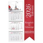 StickerArt 2026 Jumbo Boy Kuşe Gemici Takvimi Denizci Duvar Takvimi 33x92,5 cm