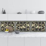 StickerArt 3D Golden Flower Bordür Motif 60x200 cm Mutfak Tezgah Arası Folyo