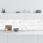 StickerArt Beyaz Mermer Duvar Karo 60x500 cm Mutfak Tezgah Arası Folyo