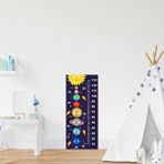 Stickerart Çocuk Odası Bebek Odası Boy Ölçer Boy Cetveli Sticker Gezegenler Beyaz