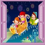 Stickerart Çocuk Odası Bebek Odası Pencere Poster Duvar Kağıdı Lunapark Çok Renkli