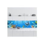 StickerArt Denizaltı Balıklar 60x300 cm Mutfak Tezgah Arası Folyo