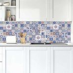 StickerArt Fayans Mavi Desen 60x300 cm Mutfak Tezgah Arası Folyo