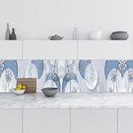 StickerArt Kelebek Elmas Çiçek 60x200 cm Mutfak Tezgah Arası Folyo