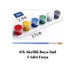 StickerAVM Akrilik Boya Seti ve Fırça Tuval Boyama Çanta Boyama Seramik Boyama