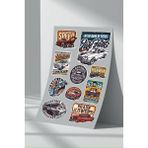 StickerMarket Araba Car Sticker Seti (10) - 21 x 32 cm - Renkli