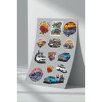 StickerMarket Araba Car Sticker Seti (13) - 21 x 32 cm - Renkli