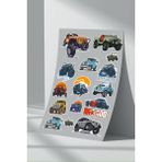 StickerMarket Araba Car Sticker Seti (7) - 21 x 32 cm - Renkli