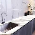 StickieArt StickerArt Tezgah Üstü Fayans Kaplama Folyosu Mutfak Tezgahı Kaplama White Carrara Marble 70 cm x 1 Metre