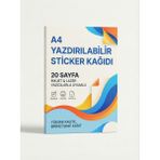 Stickki A4 Yazdırılabilir Sticker Kağıdı 20 Sayfa Inkjet ve Lazer Yazıcı Uyumlu Birinci Sınıf Kağıt