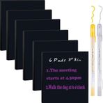 Sticky Notes yapışkanlı not kağıdı, siyah, 3 inç x 3 inç Post It Notes with 2 Metallic Pen, 6 Pads, yapışkan not kağıdı, okul, ev, hastane, ofis malzemeleri için