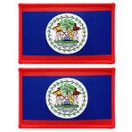 stidsds 2 paket Belize bayrağı yama Belize bayrakları işlemeli yamalar Belizeans bayrakları askeri taktik kanca ve döngü raptiye yama giysi şapka sırt çantaları gurur süslemeleri