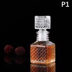 Stil 1 1 Adet 50 ml Viski Cam Likör Şişeleri Vidalı Kapaklı Alkol Oyma Parfüm Bal Kavanoz Mini Konteyner Düğün El Yapımı Hediye (Yurt Dışından) - 0,12 L - Renkli