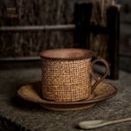 Stil 1 130 ml Japon Klasik Vintage Fincan ve Tabak Seramik Basit Çay Takımları Porselen Modern Tasarım Kahve Fincanları Cafe Mutfak (Yurt Dışından) - 1 Adet - Renkli - 1 lt