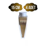 Stil 15Cm Plastik Ayak Mobilya Masa Ve Dolap Ayağı(15Cm)(Beyaz - Altın) Beyaz 15Cm 15Cm - 4 Adet