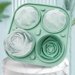 Stil 3 3D Silikon Elmas Kafatası Buz Kalıp Tepsisi Istiflenebilir Silikon Buz Küpü Kalıpları Viski Kokteyller Içecekler Buzlu Çay Bloom Rose (Yurt Dışından) - Renkli