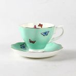 Stil A Yeşil 200-400 ml 1 Pc Asil Kemik Çini Kahve Fincanı Seramik Öğleden Sonra Çay Fincanları ve Tabakları Seti Yüksek Kaliteli Porselen Cafe Parti Drinkware Güzel Hediye (Yurt Dışından) - 1 Adet - Renkli - 1 lt